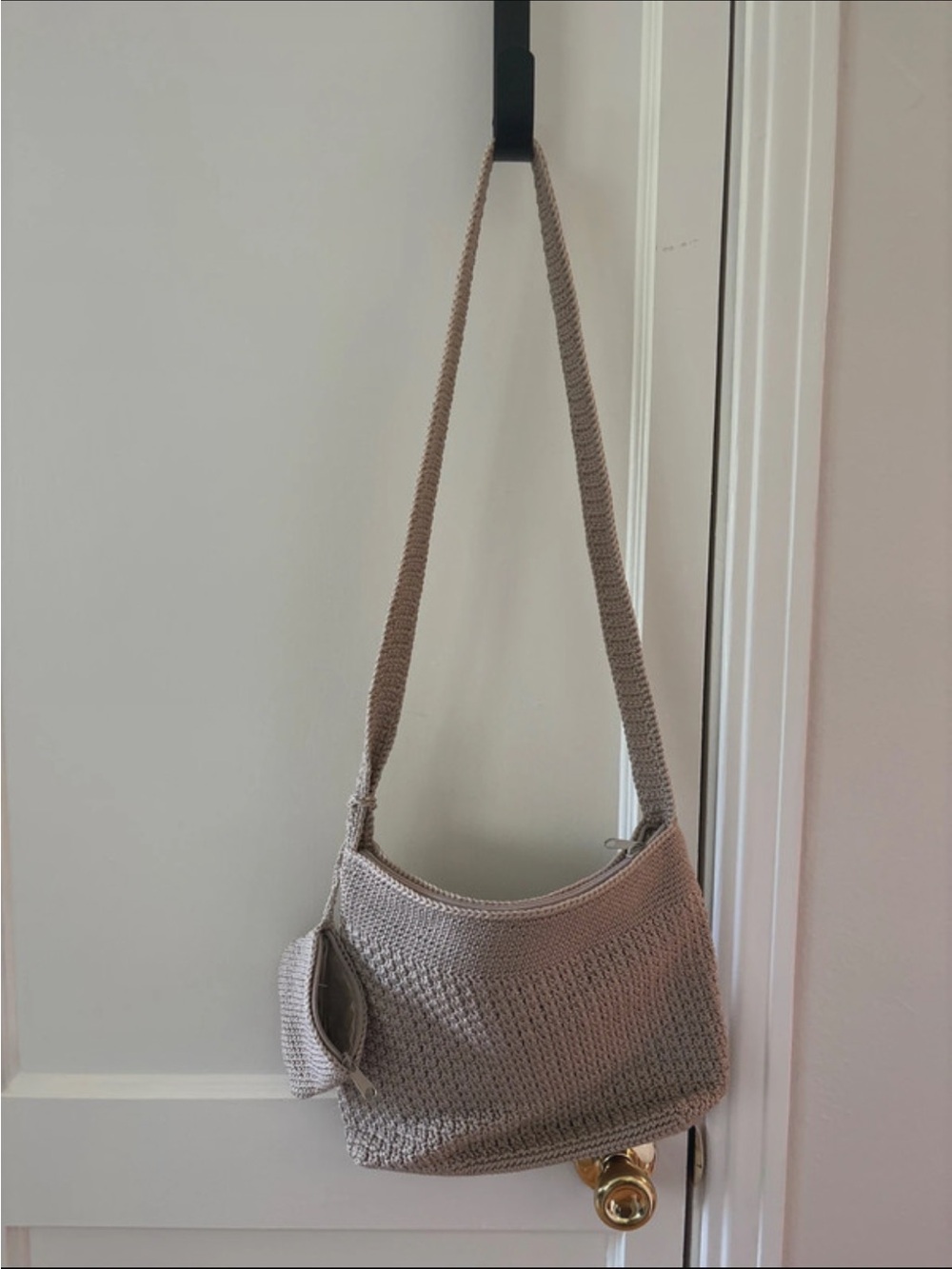 Neutral Crochet Shoulder Bag - Tan